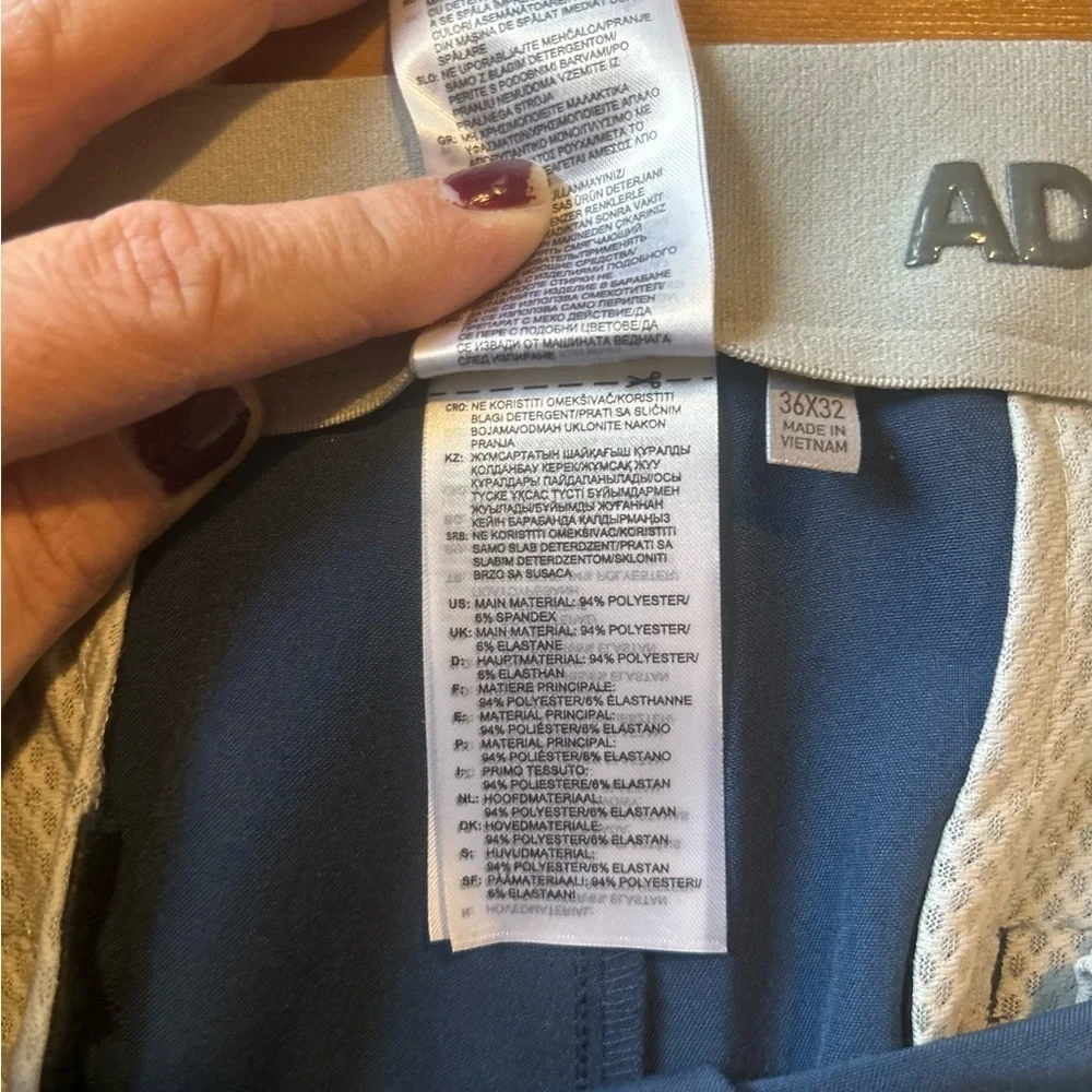 Adidas Golf Pants Blue Performance Lightweight 36X32